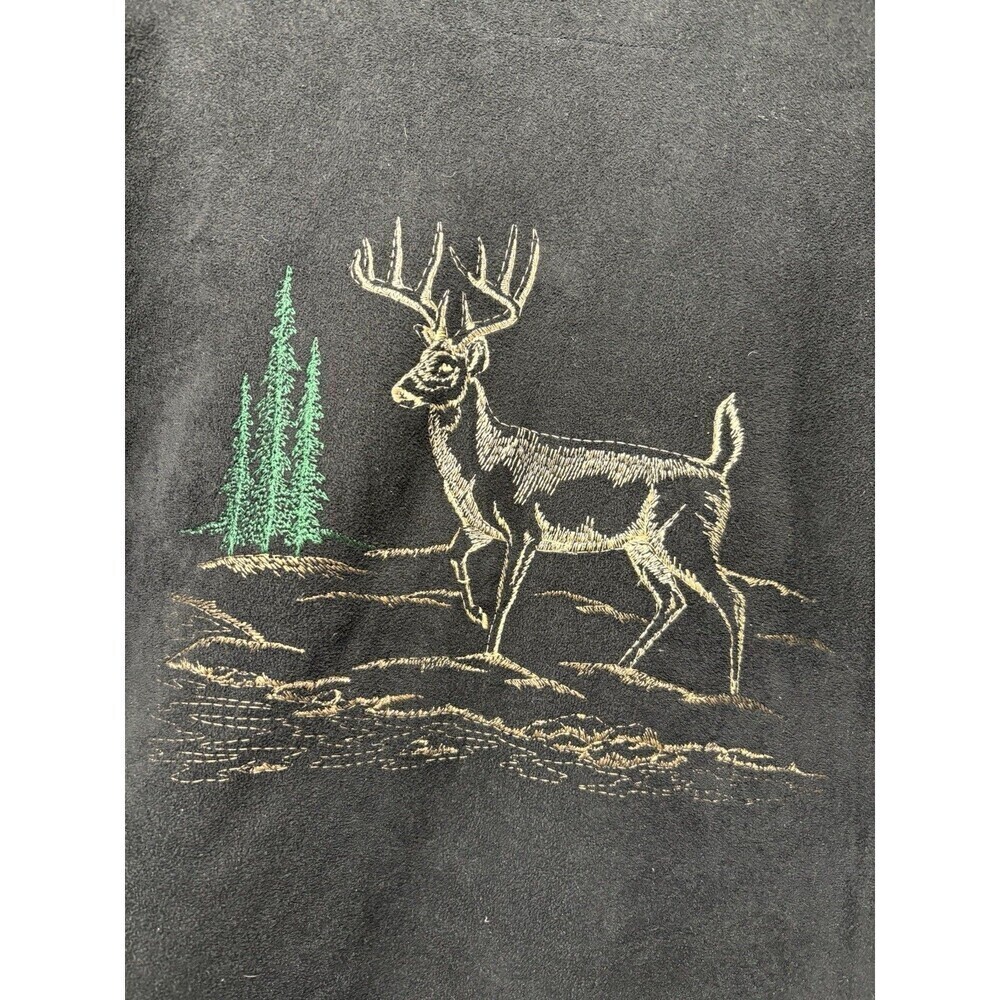 Vintage Bear Ridge Fleece Jacket Deer Outdoors Nature Size XL Made in USA 90s - Picture 6 of 6